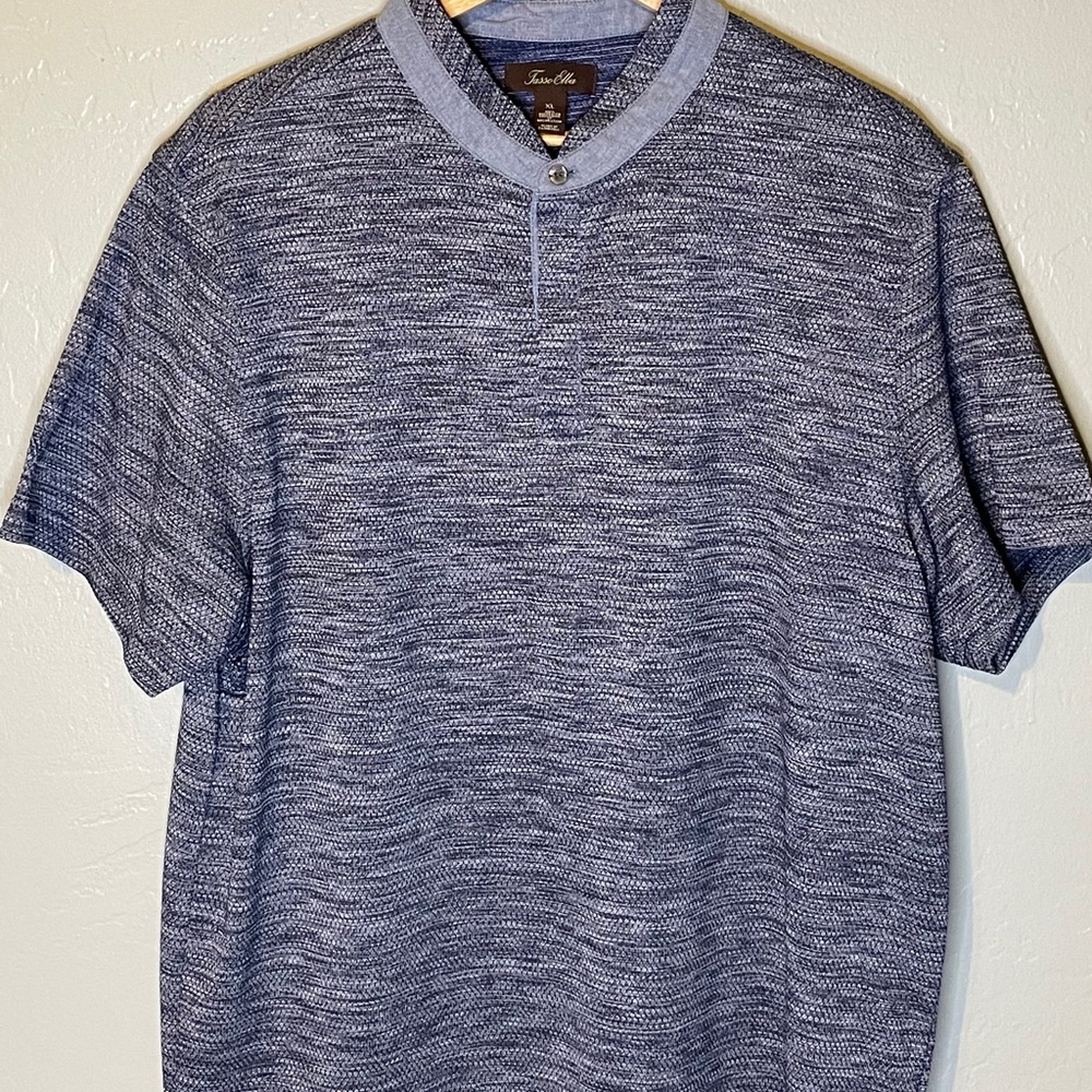 Tasso Elba men’s XL short sleeve blue casual